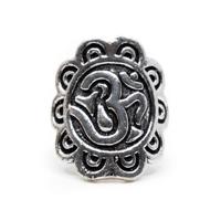 Verstelbare Ring OHM Messing Zilverkleurig (30 mm) - thumbnail