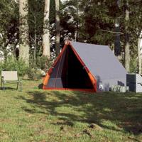 Tent A-frame 2-persoons waterdicht grijs en oranje - thumbnail