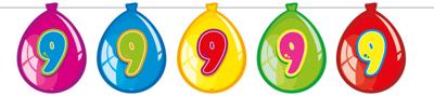 Vlaggenlijn ballonnen 9 jaar