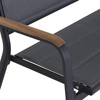 Siena Garden N40082 Tuinbank Aluminium, Teakhout Antraciet (mat), Grijs, Natuur - thumbnail