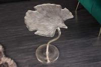 Decoratieve bijzettafel GINKGO LEAF 45cm zilver handgemaakt metaal - 41790 - thumbnail