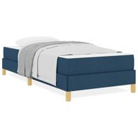 Boxspring bed Blauw, Wit 100 x 200 cm Schuim - thumbnail