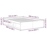Bedframe grijs sonoma eikenkleurig 150x200 cm King Size - thumbnail