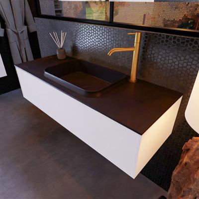 Badkamermeubelset Mondiaz Erin 120 cm met 1 Lade met RIDGE Wastafel Midden Urban met 1 kraangat Greeploos Mat Carrara Badkamermeubelset Mondiaz Erin 120 cm met 1 Lade met RIDGE Wastafel Midden Urban met 1 kraangat Greeploos Mat Carrara