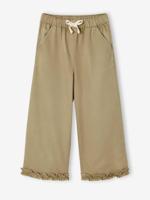 Wijde bermuda voor meisjes van lyocell kaki - thumbnail