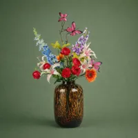 Zijden Boeket Butterfly Bont - thumbnail