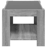 Salontafel met LED 73x53x45 cm bewerkt hout grijs sonoma eiken - thumbnail