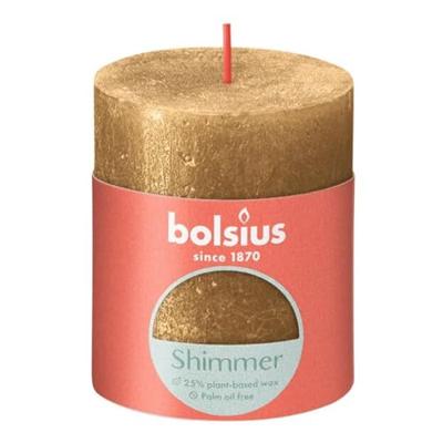 Bolsius stompkaars shimmer 8x6.8 cm goud