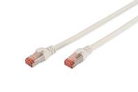 Digitus DK-1644-005-WH-10 RJ45 Netwerkkabel, patchkabel CAT 6 S/FTP 0.50 m Wit Folie afscherming, Afscherming totaal, Afgeschermd, Halogeenvrij, Simplex, - thumbnail