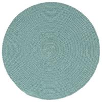 Placemats 6 st rond 38 cm katoen effen groen - thumbnail