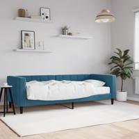 Slaapbank met matras 80x200 cm fluweel blauw - thumbnail