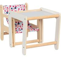 Goki houten poppenstoel met tafel 2in1 - thumbnail