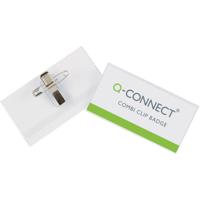 Q-CONNECT badge met combiklem 90 x 54 mm, doos van 50 stuks - thumbnail