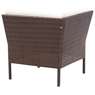 3-delige Loungeset met kussens poly rattan bruin 3-delige Loungeset met kussens poly rattan bruin