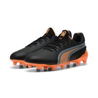 PUMA King Ultimate Gras / Kunstgras Voetbalschoenen (MG) Zwart Oranje Zilver - thumbnail