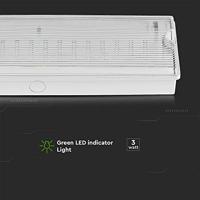 LED Noodverlichting met accu - Wand- en plafondmontage - 3 Watt - 6400K Daglicht wit - IP65 waterdicht - Incl. pictogram met 4 vluchtwegaanduiding stickers - thumbnail