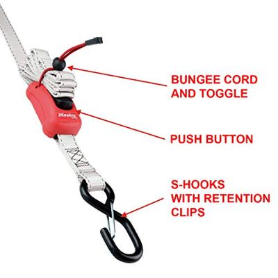 Masterlock Spanband 2,5m x 25mm, veerklem - 3313EURDAT 3313EURDAT