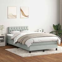 Boxspring met matras fluweel lichtgrijs 120x210 cm - thumbnail