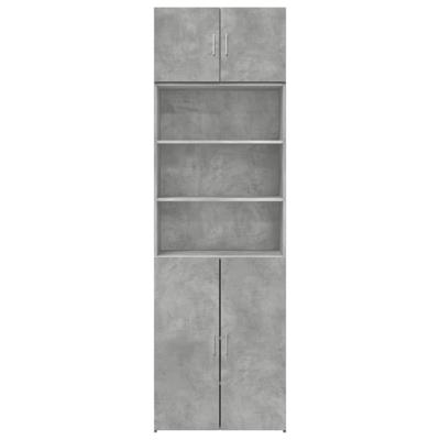 Opbergkast 70x42,5x225 cm bewerkt hout betongrijs - thumbnail