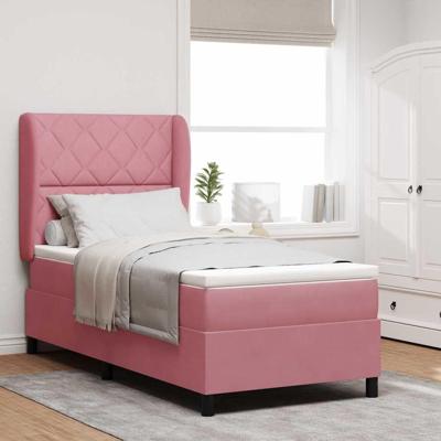 Boxspringbed met matras Roze 200 x 100 cm Polyester