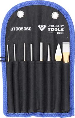 Brilliant Tools Beitel en spindrijver/doordrijver-set, 8-delig BT085060 Brilliant Tools Beitel en spindrijver/doordrijver-set, 8-delig BT085060