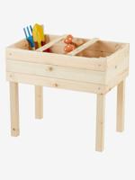 Vierkante houten moestuin beige - thumbnail