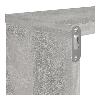 VidaXL Wandschappen kubus 2 st 80x15x26,5 cm bewerkt hout betongrijs VidaXL Wandschappen kubus 2 st 80x15x26,5 cm bewerkt hout betongrijs