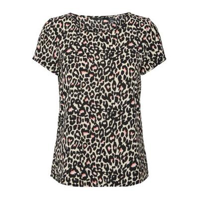 VERO MODA T-shirt VMSAGA met all over print beige/zwart