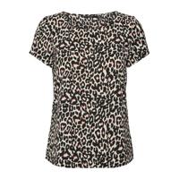 VERO MODA T-shirt VMSAGA met all over print beige/zwart - thumbnail