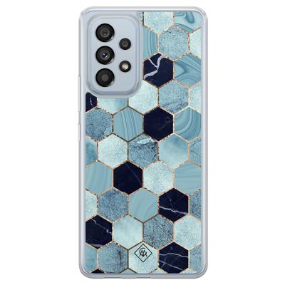 Samsung Galaxy A53 hybride hoesje - Blue cubes Samsung Galaxy A53 hybride hoesje - Blue cubes