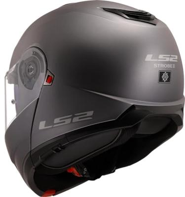 LS2 opklapbare helm "ff908 strobe ii solid" helmet ff908 strob.ii solid m titanium matt
