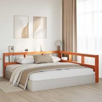 Boekenkast Hoofdeinde L-vormig 180 cm grenenhout wasbruin - thumbnail