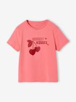 T-shirt voor meisjes met print en korte mouwen rozen - thumbnail