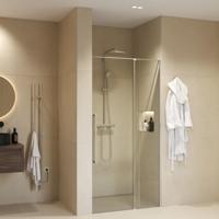 Nisdeur Sanivo Sena Met Vast Paneel Helder Glas 110x200 cm Met Montageset RVS Look - thumbnail