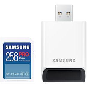 Samsung Pro Plus SD Card 256GB + Kaartlezer SD-Kaart Wit Samsung Pro Plus SD Card 256GB + Kaartlezer SD-Kaart Wit