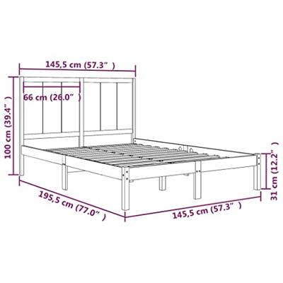 Bedframe zonder matras massief grenenhout 140x190 cm Bedframe zonder matras massief grenenhout 140x190 cm