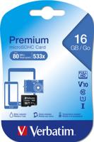 Verbatim Premium microSDHC-kaart 16 GB Class 10 - thumbnail