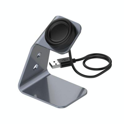 Voor Samsung R500 / Galaxy Watch 3 Universele aluminium legering magnetische laderhouder met chipbescherming ondersteuning snelladen(Grijs)