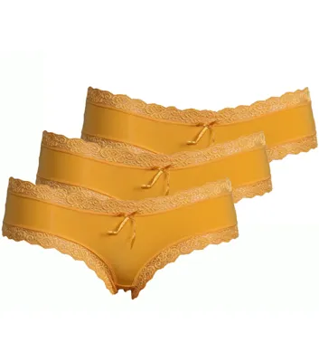 J&C dames string / hipster 3-pack kant 1610/1604 - Kanten ondergoed - Kanten ondergoed - Microfiber