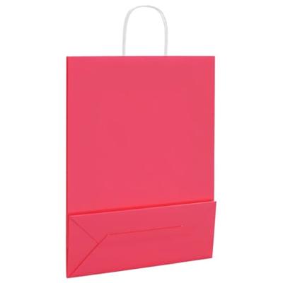 VidaXL Papieren zakken 250 st met hengsels 32x12x42 cm roze