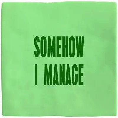 Plenty Gifts tegeltje keramiek somehow i manage 10x10cm groen Plenty Gifts tegeltje keramiek somehow i manage 10x10cm groen