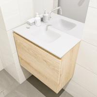 MONDIAZ OLAN 60cm toiletmeubel washed_oak. LEX wastafel talc midden geen kraangat - thumbnail