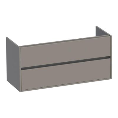 Brauer Adore - Onderkast - 120 cm - met 2 Softclose Lades Greeploos en 1 Sifon Uitsparing - Mat Taupe