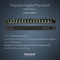 NETGEAR GS316EPP Netwerk switch RJ45/SFP 16 poorten 1 GBit/s PoE-functie - thumbnail