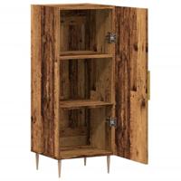 Dressoir 34,5x34x90 cm bewerkt hout oud houtkleurig - thumbnail