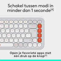 Logitech POP ICON KEYS draadloos Bluetooth-toetsenbord, comfortabel typen, programmeerbare toetsen, eenvoudig schakelen tussen maximaal 3 apparaten, voor laptop, tablet, pc, US INT'L QWERTY - Wit - thumbnail