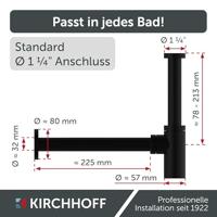 Design Wastafel Fontein Sifon - 5/4" x 32mm, mat zwart - thumbnail