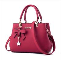 Vrouwen luxe Tote Plum Blossom Bow zoete messengertas (wijn rood) - thumbnail