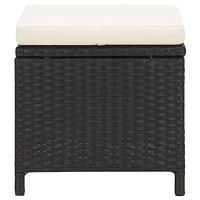 Tuinkrukken 4 st met kussens poly rattan zwart - thumbnail