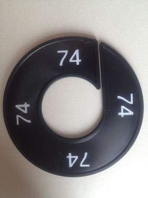 Maatring 9cm zwart/wit 74